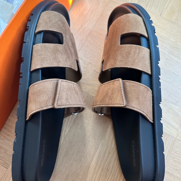 Hermes Chypre Men’s Sandal 43EU Brun Fume in Suede Goatskin authentic brandnew - Picture 6 of 9